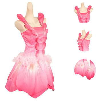 Wicked Glinda Oz Ball Gown Pink Dress Cosplay Costume Halloween Suit BEcostume
